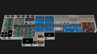 1000m²健身房器材摆放配置平面图